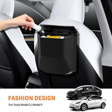 Garbage Bin,Car Seat with Lid with Hooks Leak Proof Vehicle Car Organizer Hanging Storage Box Mini Compatible for Tesla Model 3/X/Y/s
