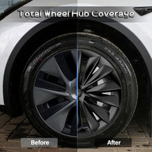 Wheel Covers Black Wheel Hubcaps Fits with Shock Absorbing Foam Strip for Tesla Model Y