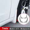 Mudguards For Tesla Model 3 Y  Plastic Splash Guards Fender 4Pcs/set Black White Carbon Fiber Color